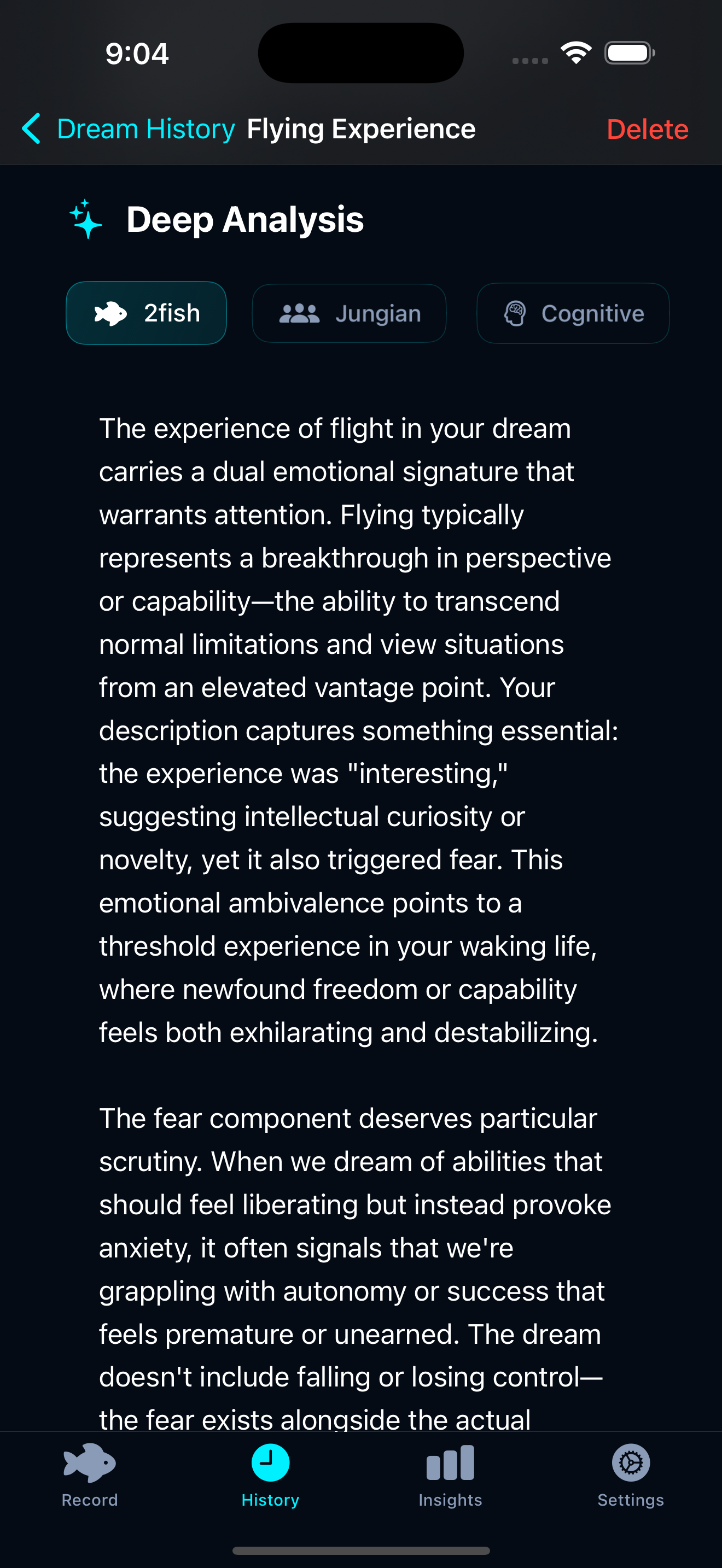 Framework selection screen